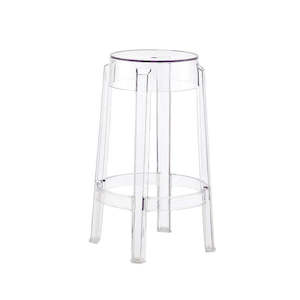 Eclectic Postmodernism: Casper Bar Stool – 75cm Clear Acrylic Ghost Stool Replica