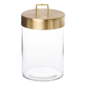 Glass Jar - Large Brass