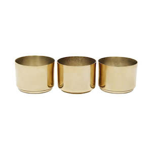 Twin: Tealight Candle Holder - Set of 3 Brass