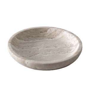 La Lune Travertine Round Tray | Natural Stone Decorative Dish
