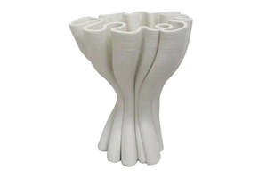 3D Printed Cooper Sculptural Vase – Black or White Porcelain