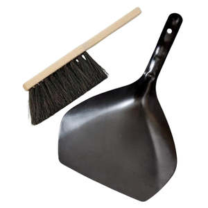 Metal Dustpan with Arenga Hand Broom – Beechwood & Fibre
