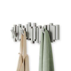 Sticks 5 Wall Hook – Grey | Modern Wall-Mounted Coat Rack by Umbra