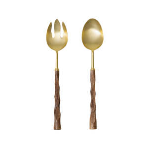 For The Foodie: Gold and Wood Salad Servers from Papier HQ