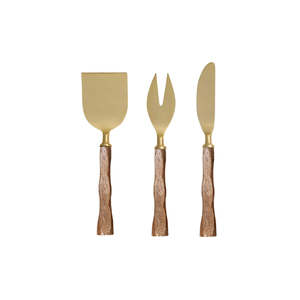 Gold Wood Cheese Knives from Papier HQ – Set of 3
