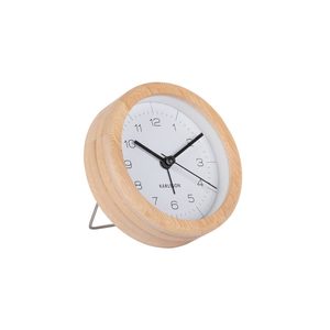 Mothers Day: Neat Round Bamboo Alarm Clock from Karlsson - White 10cm