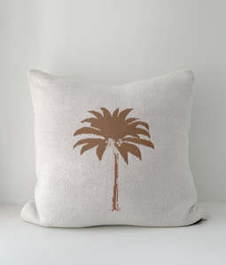 Khaki Palm Cushion Cover 50x50cm | Bengali Collections