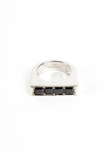 Jewellery: Be Mine Ring, Sterling Silver + Black Zirconia | Federation