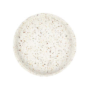 Terrazzo Round Tray in Seashell by ZAKKIA | Sealed Decor Tray