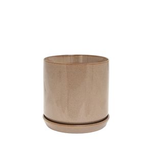 For The Green Finger: Oslo Planter Espresso, Stoneware Pot with Saucer - Various Sizes
