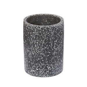 Terrazzo Vessel - Polystone Vase & Storage - Black | Zakkia