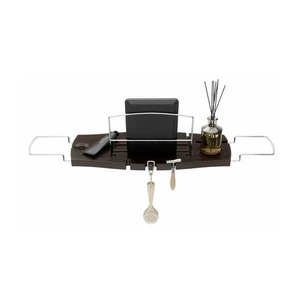 AQUALA Extendable Bath Caddy & Tray in Walnut by Umbra
