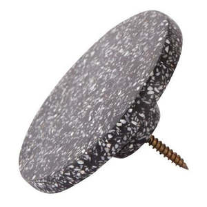 Zakkia Terrazzo Wall Hook – Black | Decorative Storage Hook with Wall Plug (9.5cm Ø)