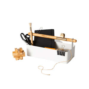 For The Foodie: Fuji Storage Box – Metal Desk & Home Caddy with Oak Handle (2 Sizes)