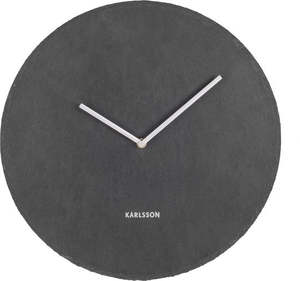Slate Clock by Karlsson | Charcoal - Medium 25cm