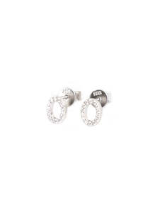 Hugs Studs Silver Clear Crystal Earrings | Federation