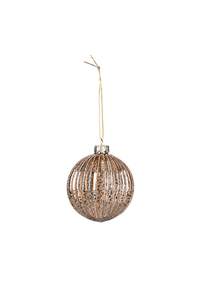 Gold Ribbed Glass Bauble, 8cm or 10cm