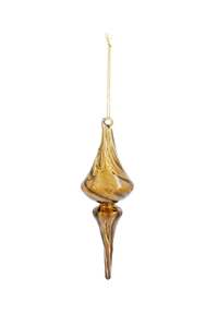 Seraphine Glass Finial in Clear Umber, 18cm