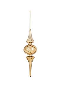 Celestial Glass Finial in Clear Gold, 20cm