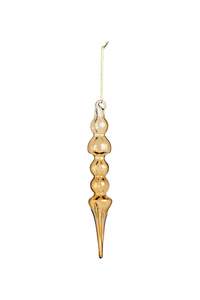 Ethereal Glass Finial in Clear Gold, 22cm
