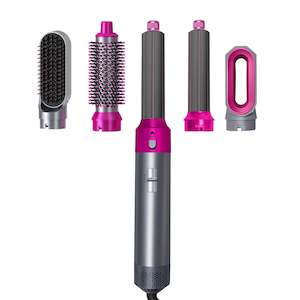 Hair Accessories: Multifunctional 5-in-1 Hot Air Comb Multi-head Automatic Hair Curler Blowing Comb Straightening Comb Hair Dryer Curling Iron
