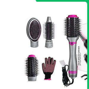 1200W Hair Dryer Hot Air Brush Styler Replaceable Head Straightener Curler Comb &hellip;