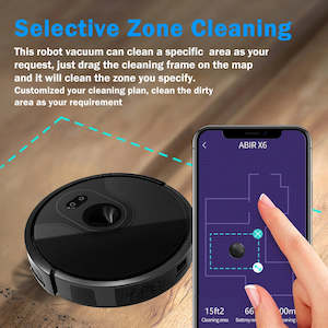 Home Cleaning Accessories: ABIR X6 Robot Vacuum Cleaner, Visual Navigation,APP Virtual Barrier,6000PA Suction,Smart Home Mop,Floor Carpet Washing Appliance