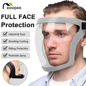 Personal Care: Facial Protection Mask Safety Glasses Anti-fog Dustproof Multifunctional Work Protection Mask for Welding Woodworking Crop Spray