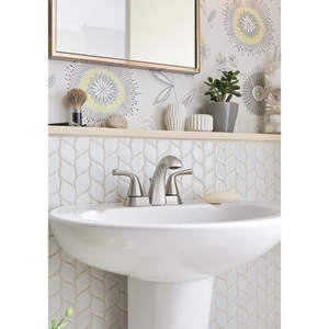 Bathroom Accessories: Moen Haber Spot Resist Brushed Nickel Two-Handle 4 "Centerset Bathroom Faucet, 3-Hole Faucet, 84768SRN