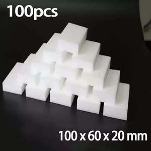 Kitchen Accessories: 100Pcs/set Melamine Sponge Eraser Sponge Cleaner Cleaning Magic Sponge For Kitchen Bathroom Cleaning Tools Car Office Cleanser