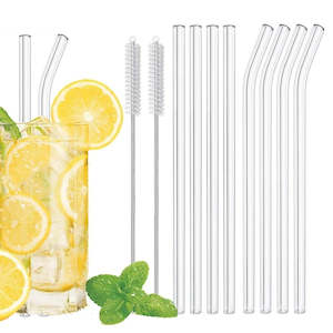 20cm Glass Smoothie Straw, Reusable Clear Drinking Straws for Smoothie Milkshake&hellip;