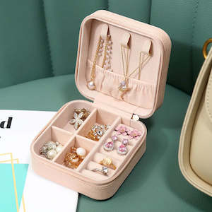 Laundry Bags: Mini Jewelry Storage Box Portable Home Travel Earrings Necklace Storage Case for Women Ring Organizer PU Leather Display Case