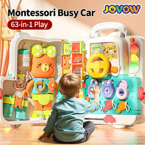 Kids Toy: Jovow Busy Board Montessori Sensory Toys for Toddlers Refined Puzzle House Light Music Car Travel Activities Early Education Toy