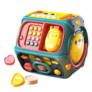 Kids Toy: Montessori Baby Multi-Functional Eight Sided Tambourine Toys learning education Piano Steering wheel Musical Clapping Drums Gift