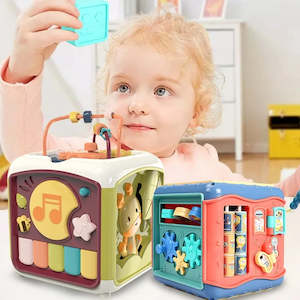 Kids Toy: Baby Activity Cube Toddler Toys 7 in 1 Educational Shape Sorter Musical Toy Bead Maze Counting Discovery Toys For Kids Learning