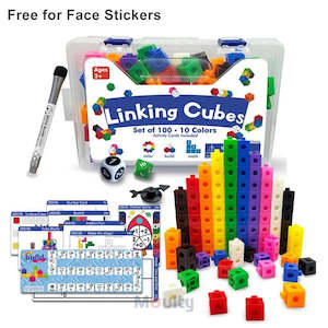 Moulty Linking Math Cubes Set of 100 Counting Number Blocks STEM Counting Toys S&hellip;