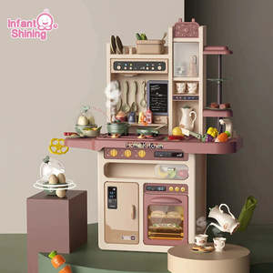Kids Toy: Infant Shining 93cm Kids Kitchen Toys Play House Kitchenware Set 65pcs Pretend Play Simulation Kitchen Children's Cooking Toys
