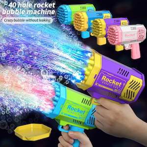 40 Holes Electric Rocket Bubble Machine Handheld Automatic Space Light Bubble Gu&hellip;