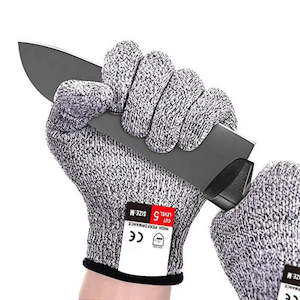 Gloves: Grade 5 HPPE Anti-Cut Gloves Kitchen Gardening Anti-Cut Knitted Gloves Anti-Thorn Wear-Resistant Glass Building Cutting Gloves