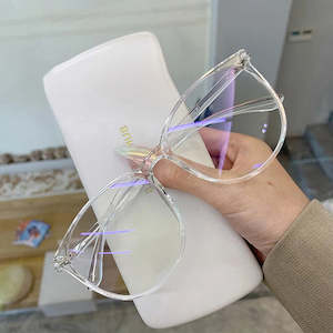 Apparel Accessories: Transparent Computer Glasses Frame Women Men Anti Blue Light Round Eyewear Blocking Glasses Optical Spectacle Eyeglass