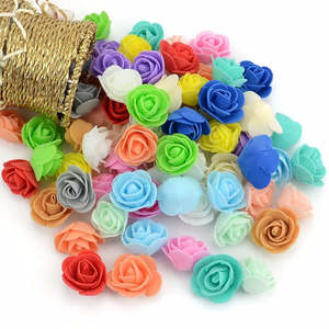 Decoration Accessories: 50PCS/Bag Mini PE Foam Rose Flower Head Artificial Rose Flowers Handmade DIY Wedding Home Decoration Festive & Party Supplies