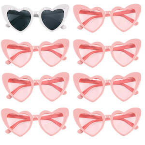 Decoration Accessories: 8pcs/6pcs Bachelorette Hen Party Sunglasses Pink White Heart Glasses Bride To Be Bridesmaid Gifts Wedding Bridal Shower Decors