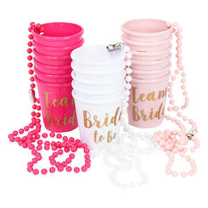 Decoration Accessories: Team Bride Cups Bride To Be Plastic Shot Glasses Necklace Beads Drinking Cup Wedding Bridal Shower Bachelorette Hen Party Decor