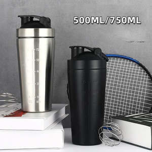 Water Bottles: Stainless Steel Protein Shaker Cup Portable Fitness Sports Mug Nutrition Shakers Cup Water Bottles Water Cup Portable Shakers