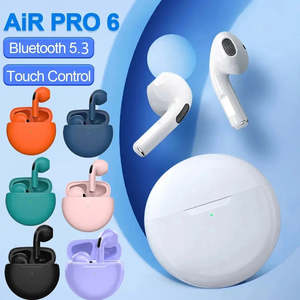 Tech Accessories: Original Air Pro 6 TWS Wireless Bluetooth Headset 5.3 Headphone Mini Earphone with Mic Charging Box for Xiaomi iPhone Earbuds