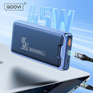 Tech Accessories: QOOVI 20000mAh Power Bank External Battery Capacity PD 45W Fast Charging Portable Charger Powerbank For Laptop iPhone Samsung