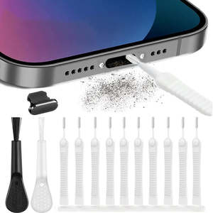 Tech Accessories: 13PCS Mobile Phone Speaker Dust Removal Cleaner Tool Kit For iPhone 14 13 Pro Max Earphones Charge Port Dustproof Cleaning Brush