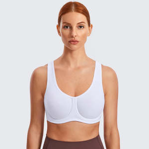 Sports Entertainment: SYROKAN Sports Bra Women Max Control High Support Plus Size Underwire Gym Fitness Tops Activewear Beathable Yoga Curve Underwear