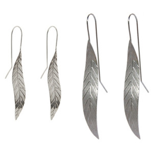 Silver Leaf Earring - Large