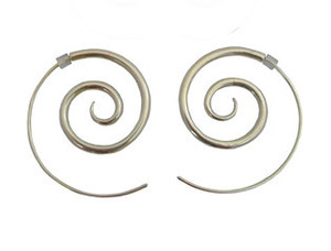 Silver Spiral Earrings - Large
